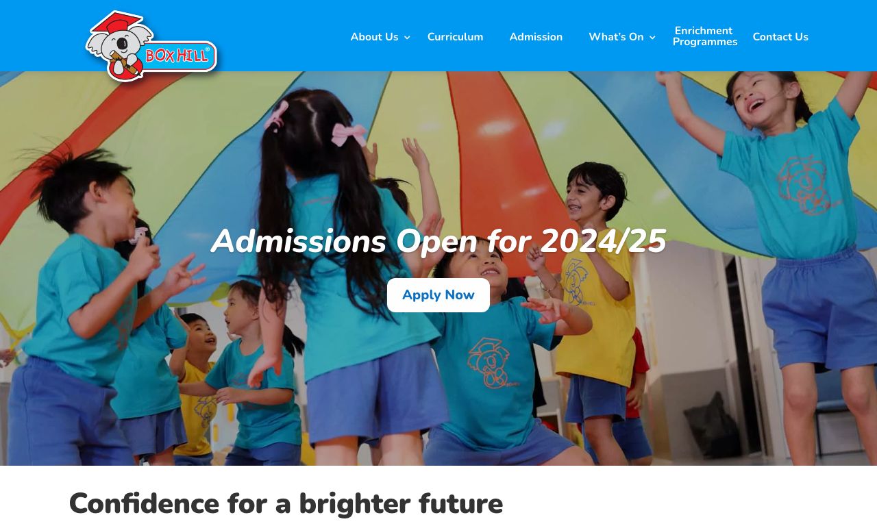 Screenshot of the Home Page of BOX HILL (HK) INTERNATIONAL KINDERGARTEN