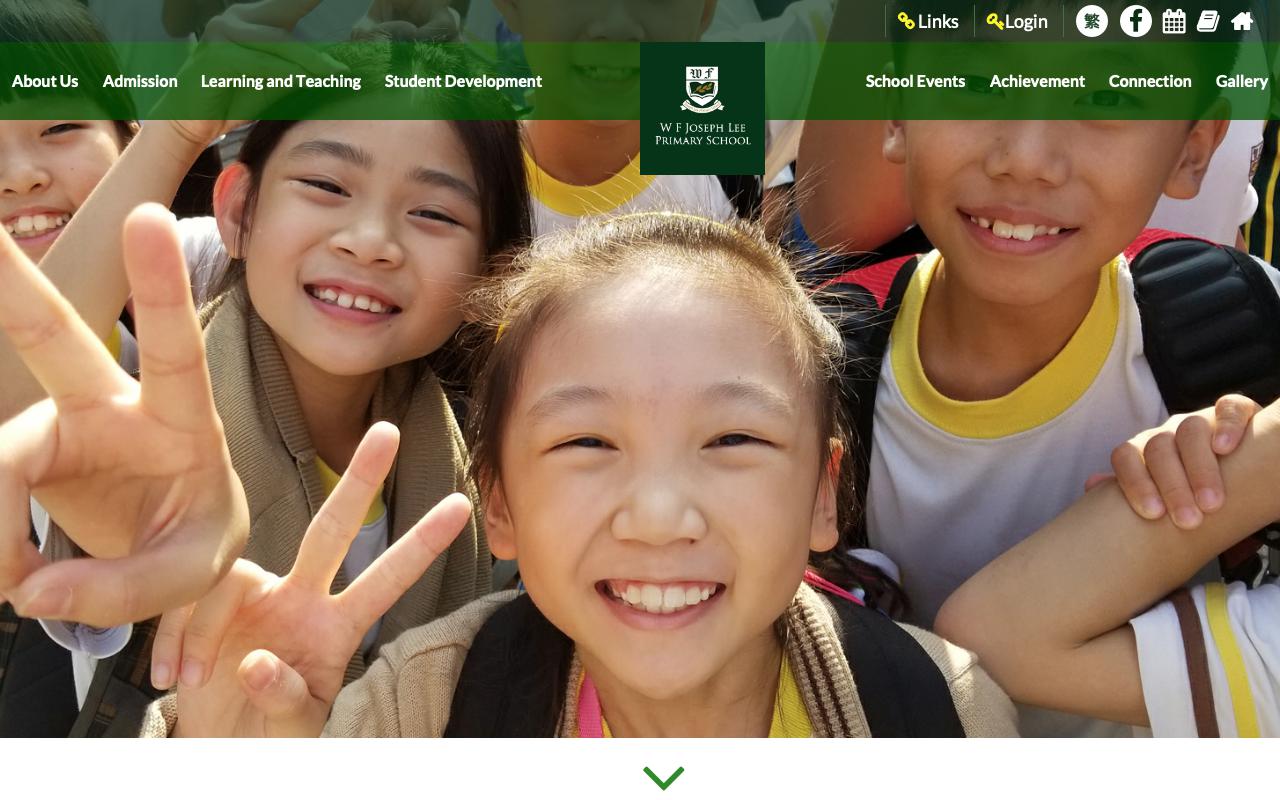 Screenshot of the Home Page of W F Joseph Lee Primary School