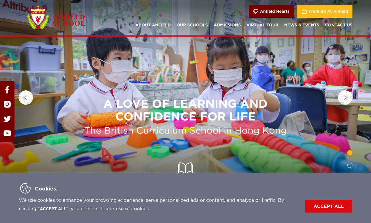 Screenshot of the Home Page of ANFIELD INTERNATIONAL KINDERGARTEN (LAGUNA VERDE AVENUE)