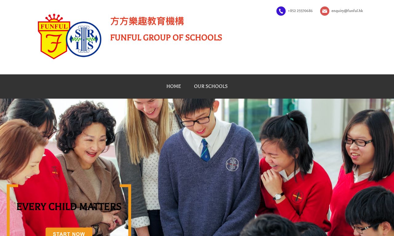 Screenshot of the Home Page of RIVIERA FUNFUL KINDERGARTEN