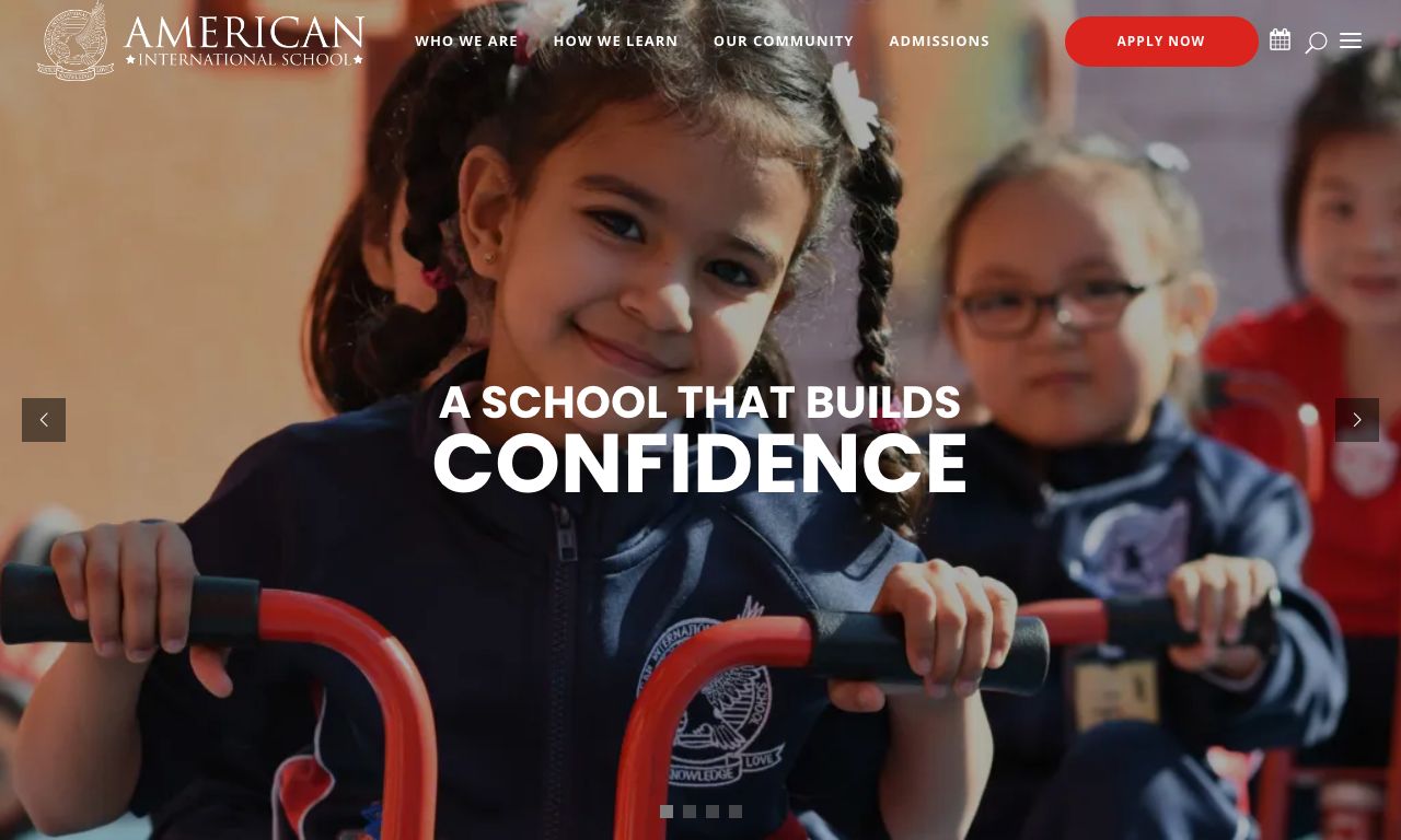 Screenshot of the Home Page of AMERICAN INTERNATIONAL SCHOOL